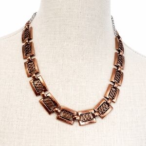 Renoir Vintage  Elegant COPPER  Squiggle  Necklace